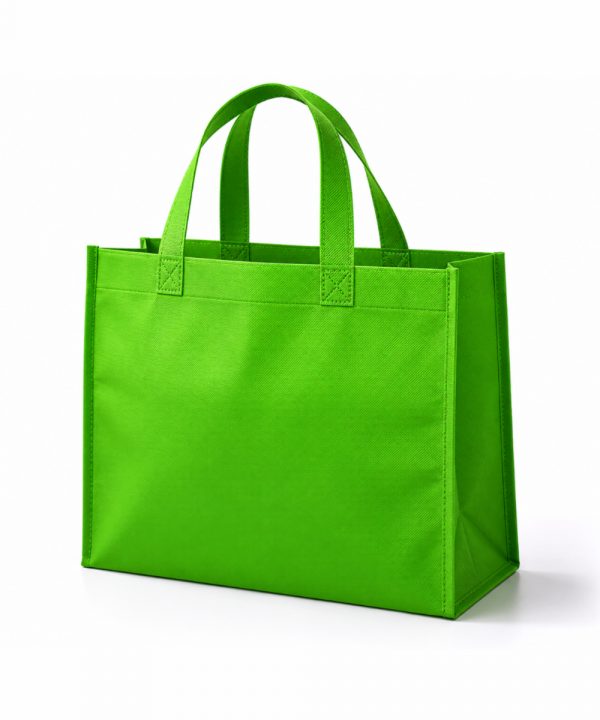 bolsa de no tejido verde sin imprimir