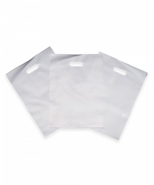 Bolsa de plástico asa troquelada sin imprimir